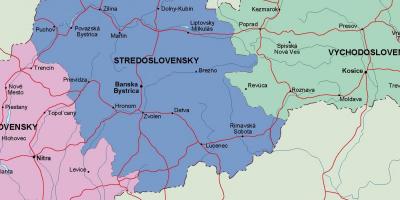 מפה של סלובקיה פוליטי.