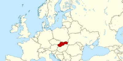 מפה של סלובקיה מפת אירופה
