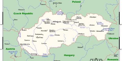 מפה של סלובקיה עם ערים